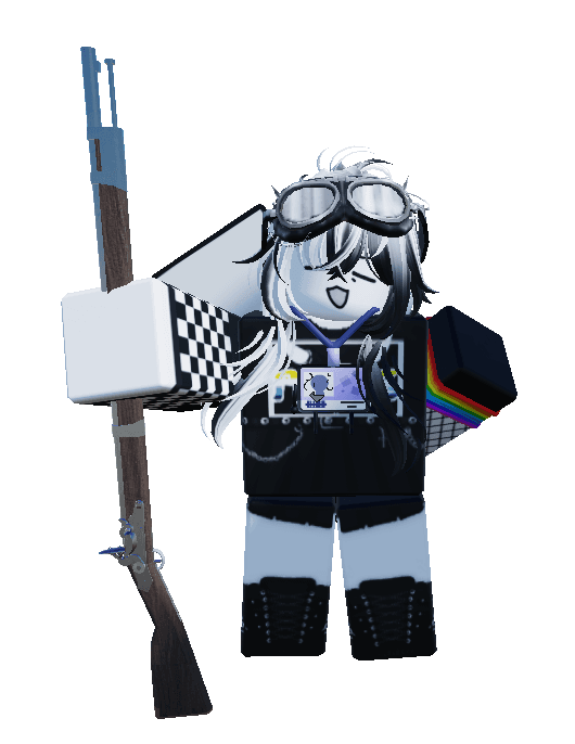 Fern holding a musket like a shotgun